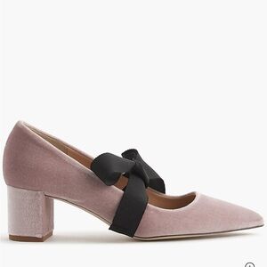 J.Crew Avery Velvet Pumps with Bow